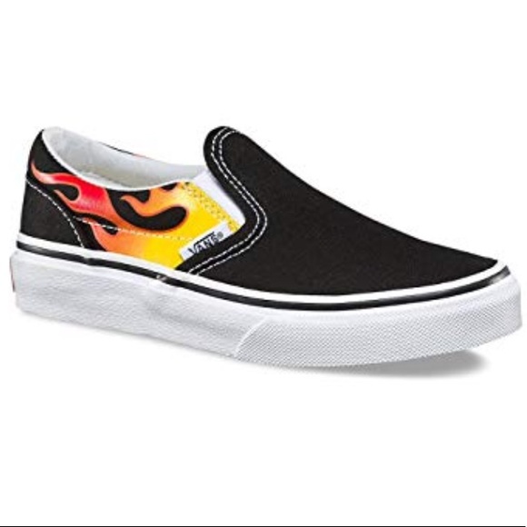 vans with flames on the side